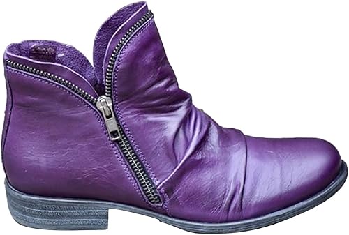 SBGMoSJ Botas blancas y negras para mujer, botines sexys de tacón bajo, botas para caminar para esguince de tobillo, botas de tobillo XL, botines