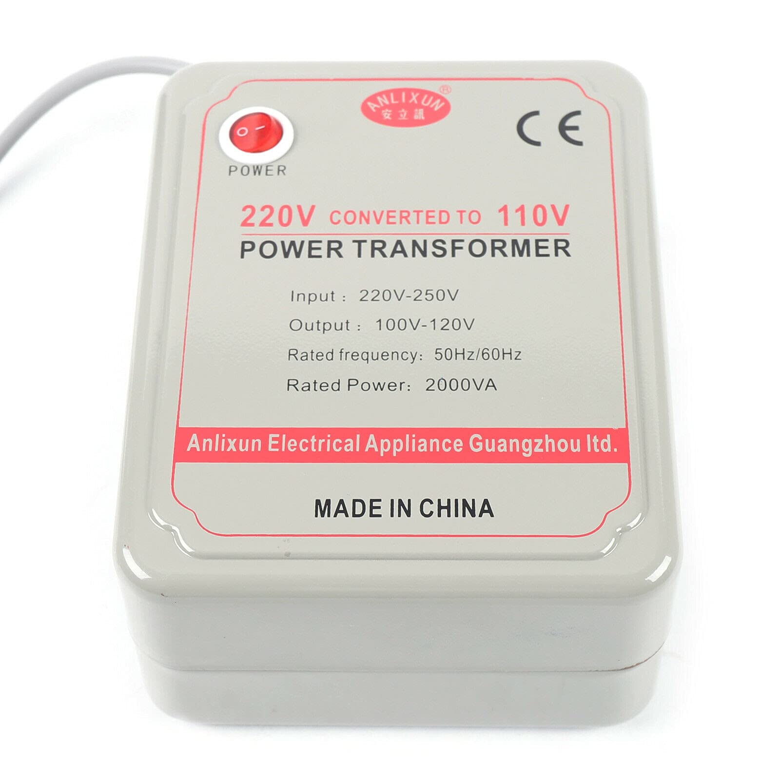 220-250 V a 100-120 V Transformador Transformador Convertidor Convertidor Convertidor, Diseñado para Electrodomésticos con un voltaje de 220 V-250 V (2000 W)