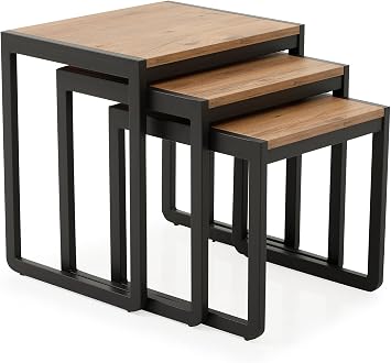 Arpelia Üçlü Zigon Sehpa (Antrasit - Atlantik çam)
