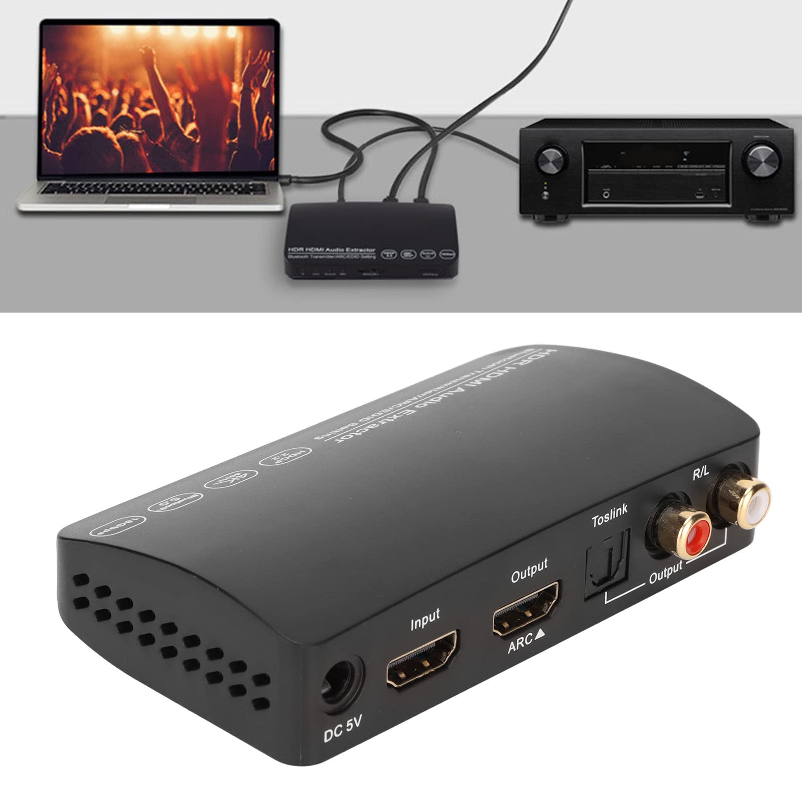 Alomejor Extractor de Audio 4K HDR Divisor Síncrono con Transmisor