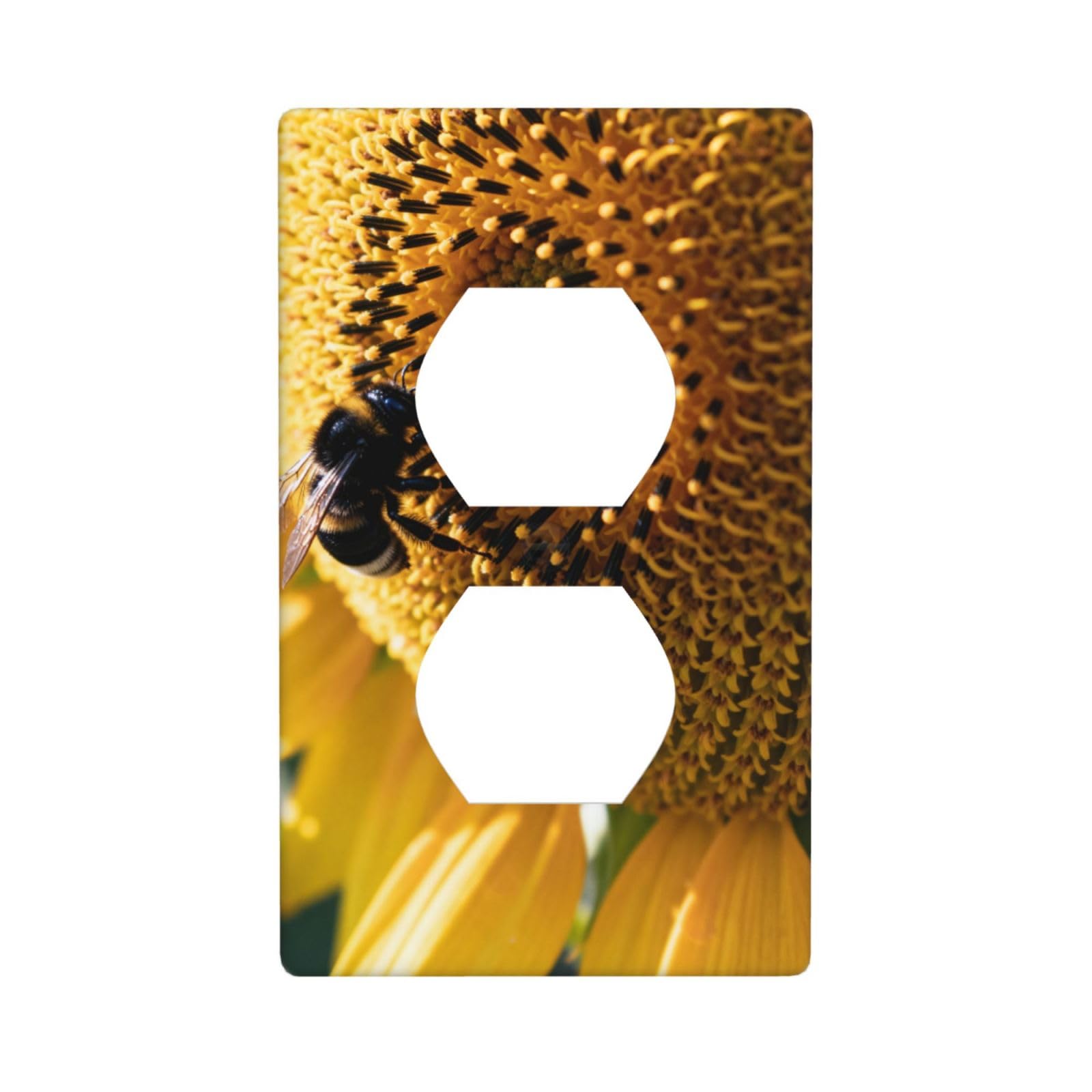 Sunflower Bee Pollen Decorative Switch Plate Cover-Unbreakable Polycarbonate Wall Plate for Home Office, 1 Gang with Screws