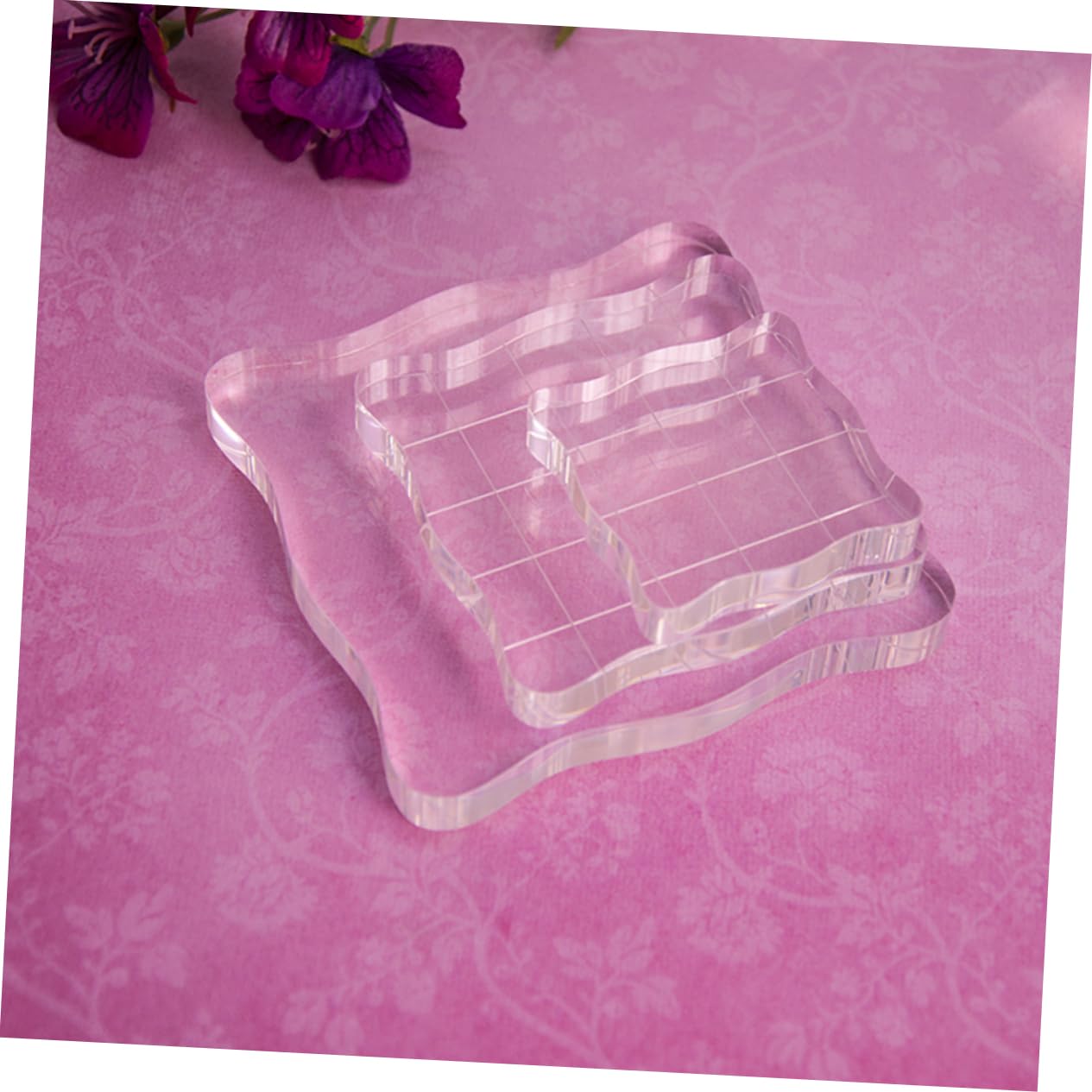 ARTIBETTER Acrylic Stamping Block Eraser Seal Pad Embossing Ink Pad Square Block Ink for Craft Making (15x15cm)
