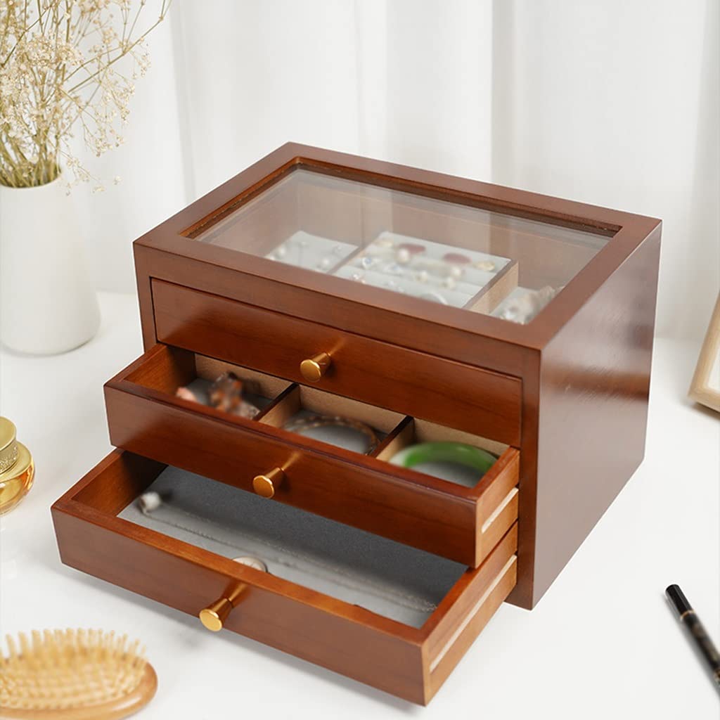Pudełko na biżuterię organizer drewniane pudełko do przechowywania biżuterii damskie retro pudełko na biżuterię pudełko do przechowywania ucha pudełko na biżuterię organizer na biżuterię mały