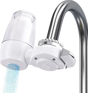 Faucet Water Filter,Water Purifier for Faucet, Sink Faucet Filter, Kitchen Faucet Water Purifier,Tap Water Filter Mount,Water Faucet Filter System for Kitcken Sink(White)