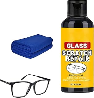 メガネ傷除去剤 - 専用クロス 付き 徹底洗浄 - 眼鏡傷修復ポリッシュワックス,日常用 旅行用 家庭用 学校用 手入れ 修復 サングラス 眼鏡 アイウェア ケア