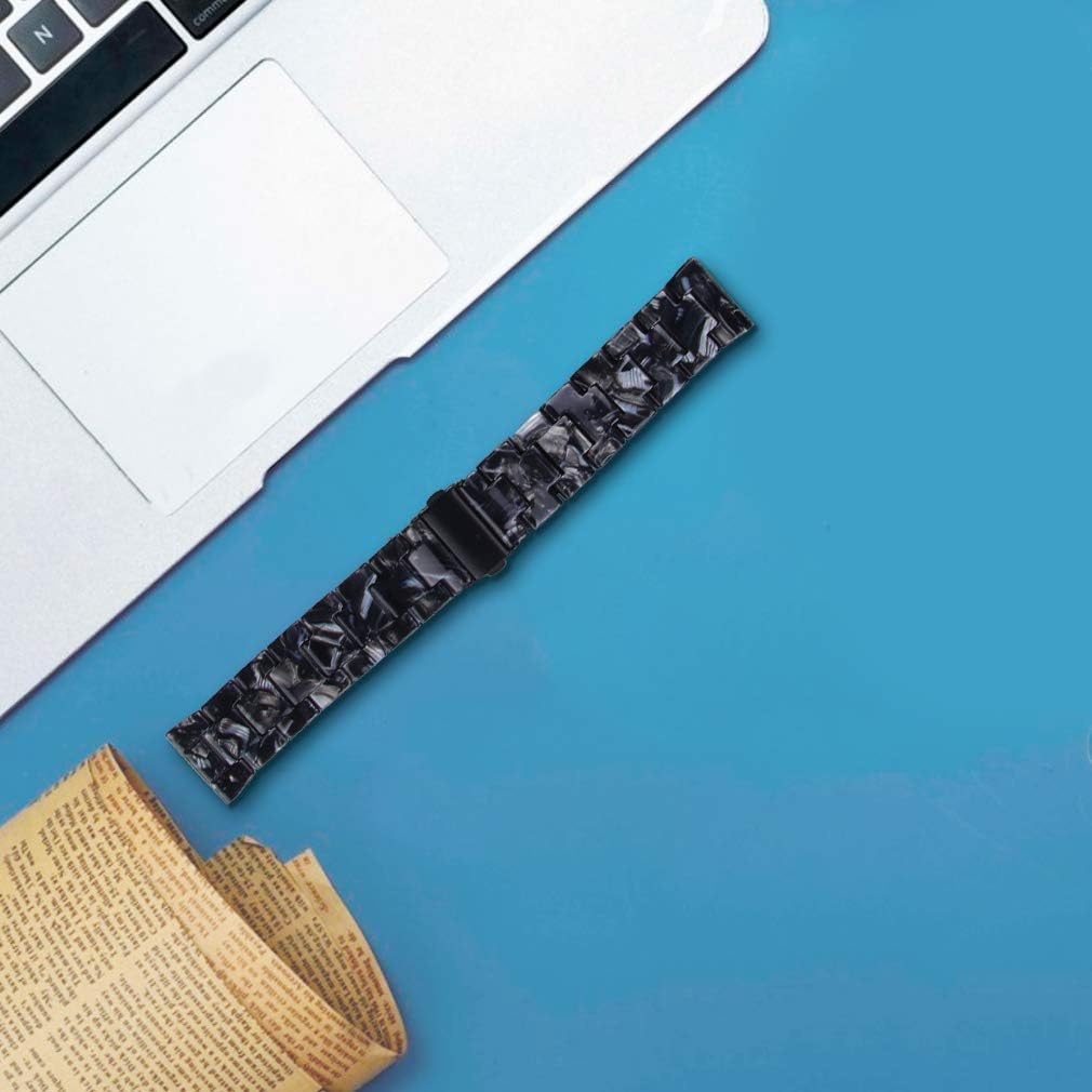 Resin Bracelet Compatible with Fitbit Versa 2 /Versa Lite/Versa Band for Women, Replacement Bracelet Strap Metal Stainless Steel Buckle for Versa 2 Smartwatch