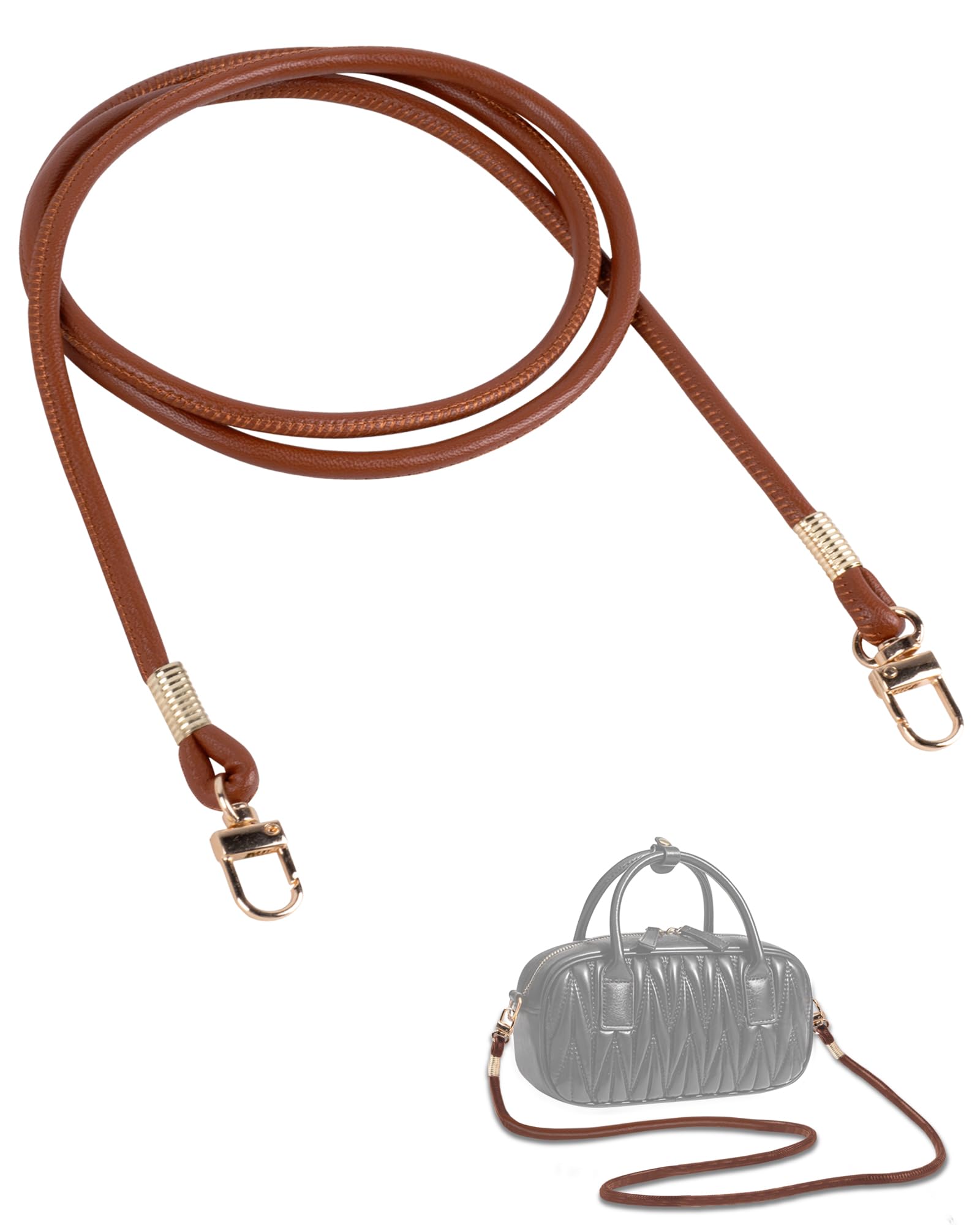 1 pieza Correa del Bolso de la Manija, Correas del Bolso del Cuero, PU Correa del Bolso, Accesorios Universales de DIY para la Fabricación del Bolso, Marrón, 120cm