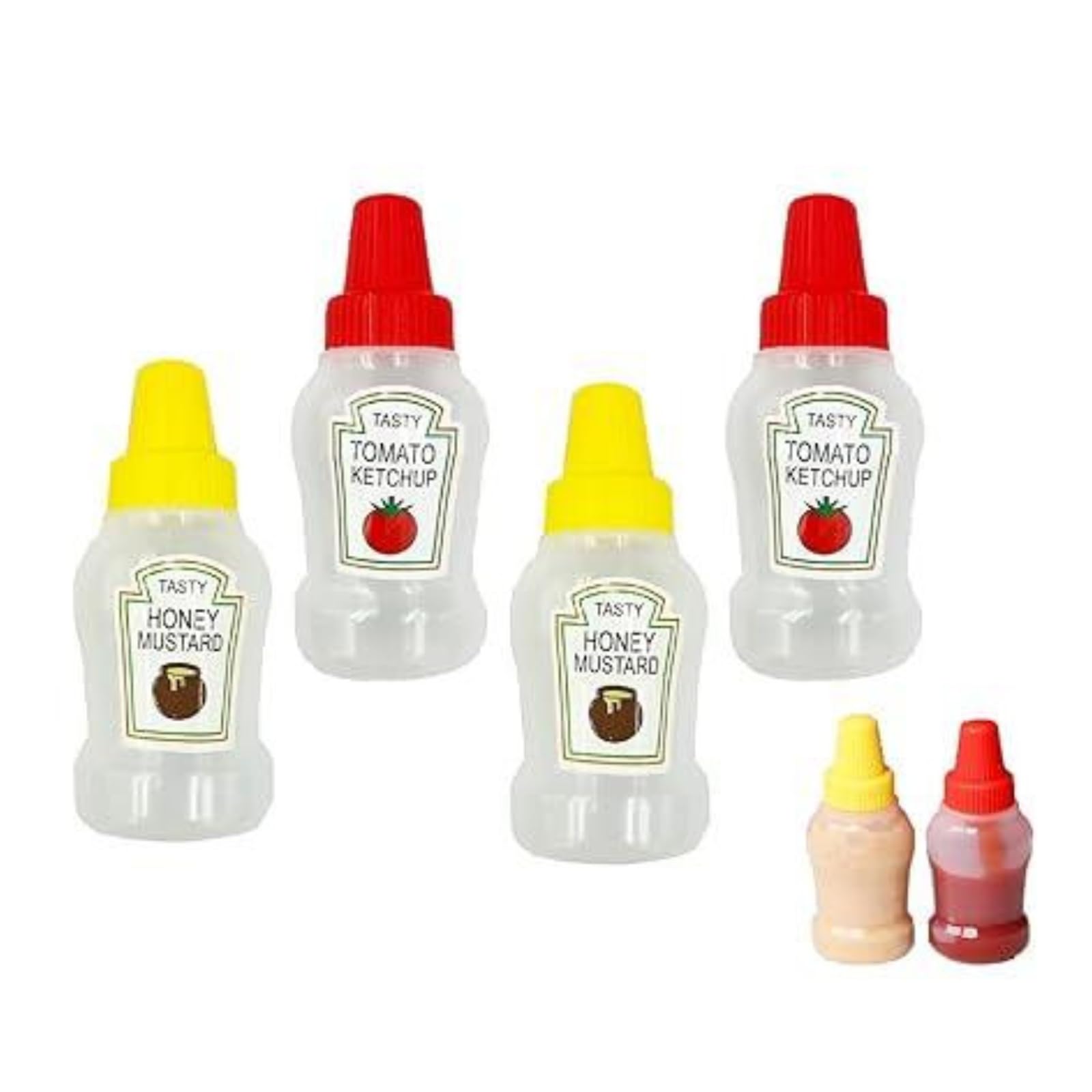 4 Pc Mini Ketchup Squeeze Bottles 25ml | Refillable Plastic Containers for Sauce Honey Mustard Syrup | Portable Leak Proof Bottles for Lunchbox Picnic Travel-image-33
