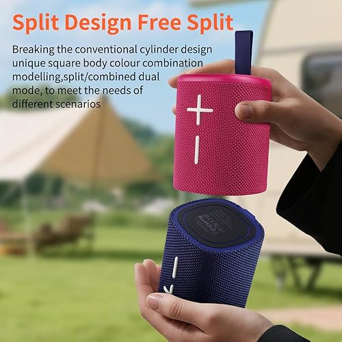 Miniatura 2 de Altavoz Bluetooth magnético 2 en 1, bloqueo de color, impermeable, doble divisible, portátil, inalámbrico, sonido estéreo fuerte, Bluetooth V5.3,