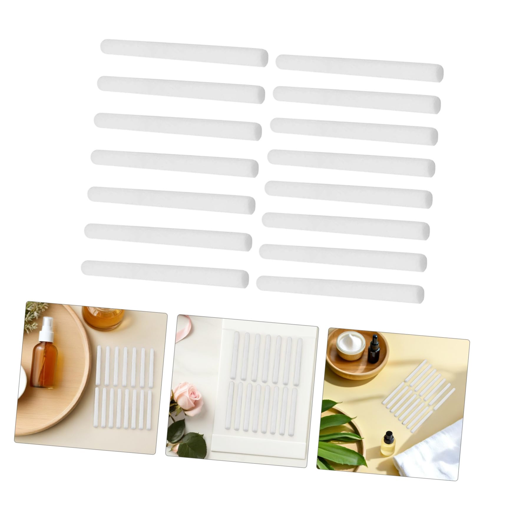 Cabilock 15 Varillas Difusoras de Algodón Absorbente para Difusor de Aceites Esenciales, Bastoncillos para Aromaterapia, Color Blanco, Ideales para Ambientación de Habitación y Oficina