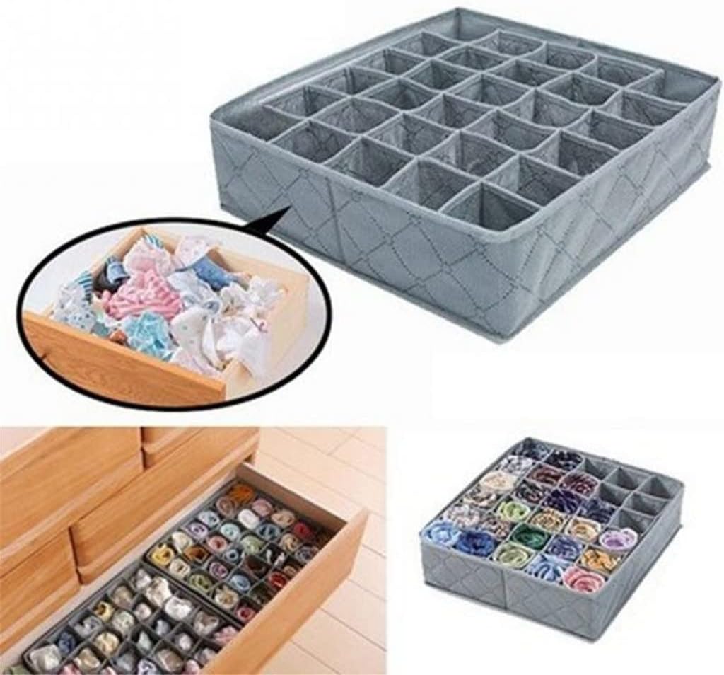 Foldable Underwear Drawer Organizers Storage Dividers Closet Organizer Box 30 Grids for Clothes Bras Scarves Ties Socks