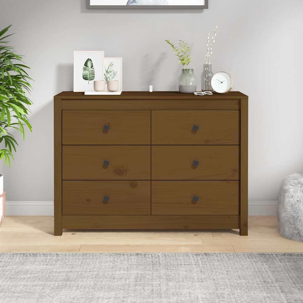 Armadietto in legno di pino massiccio, 100 x 40 x 72 cm, marrone