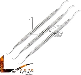 LAJA Imports Lot of 3 Pcs Dental Gracey Curette 5/6 Periodontal Surgi Instruments