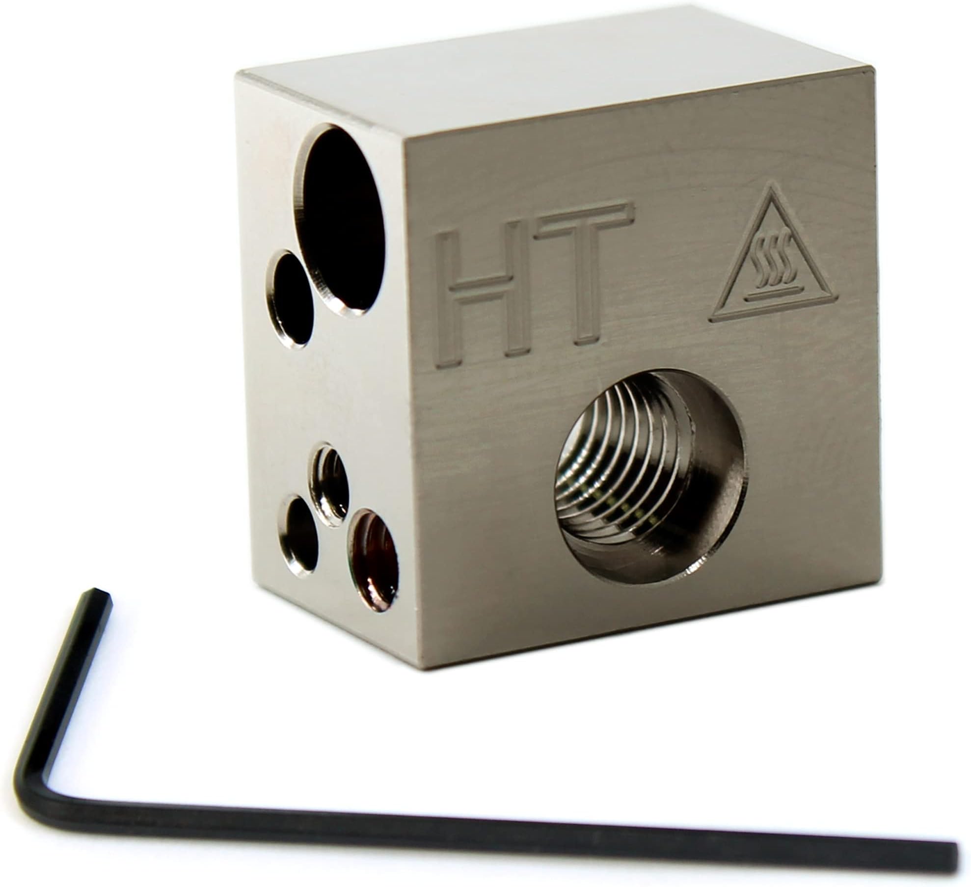 Micro Swiss Plated Copper High Temperature MK10 Heater Block Upgrade (M7 Threads)