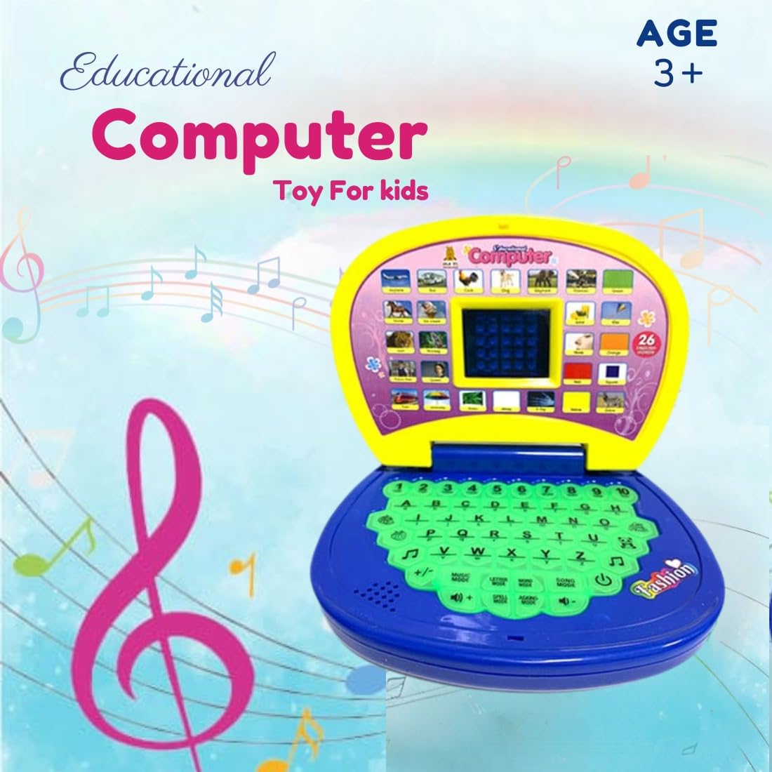 MERANTU Educational Learning Laptop Toy with LED Display and Music Effect | Babies/Girls/Boys/Toddlers (Yellow & Blue) (B0DHHG8Y9V) Amazon Price History, Amazon Price Tracker