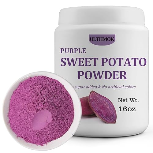 Polvo de batata morada de primera calidad, 1 libra/16.01 oz, colorante alimentario morado natural, sin aditivos y sin gluten.
