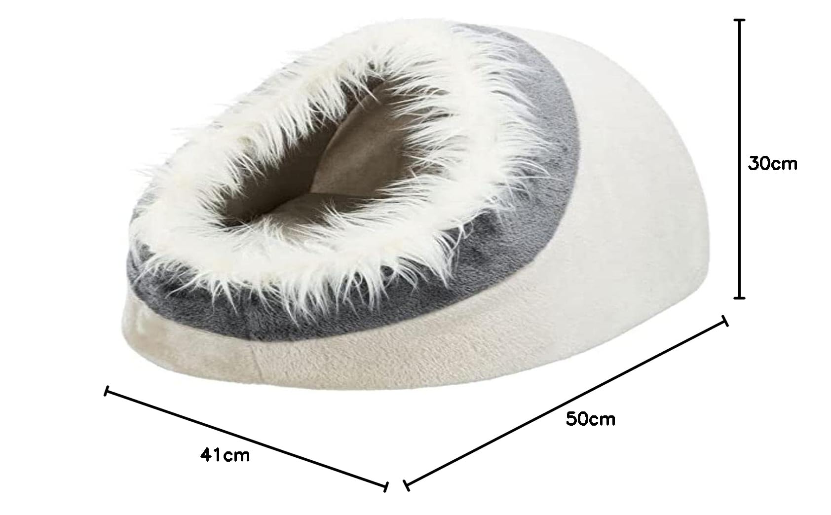 TRIXIE Minou Soft Höhle, 41 × 30 × 50 cm, Beige/Grau