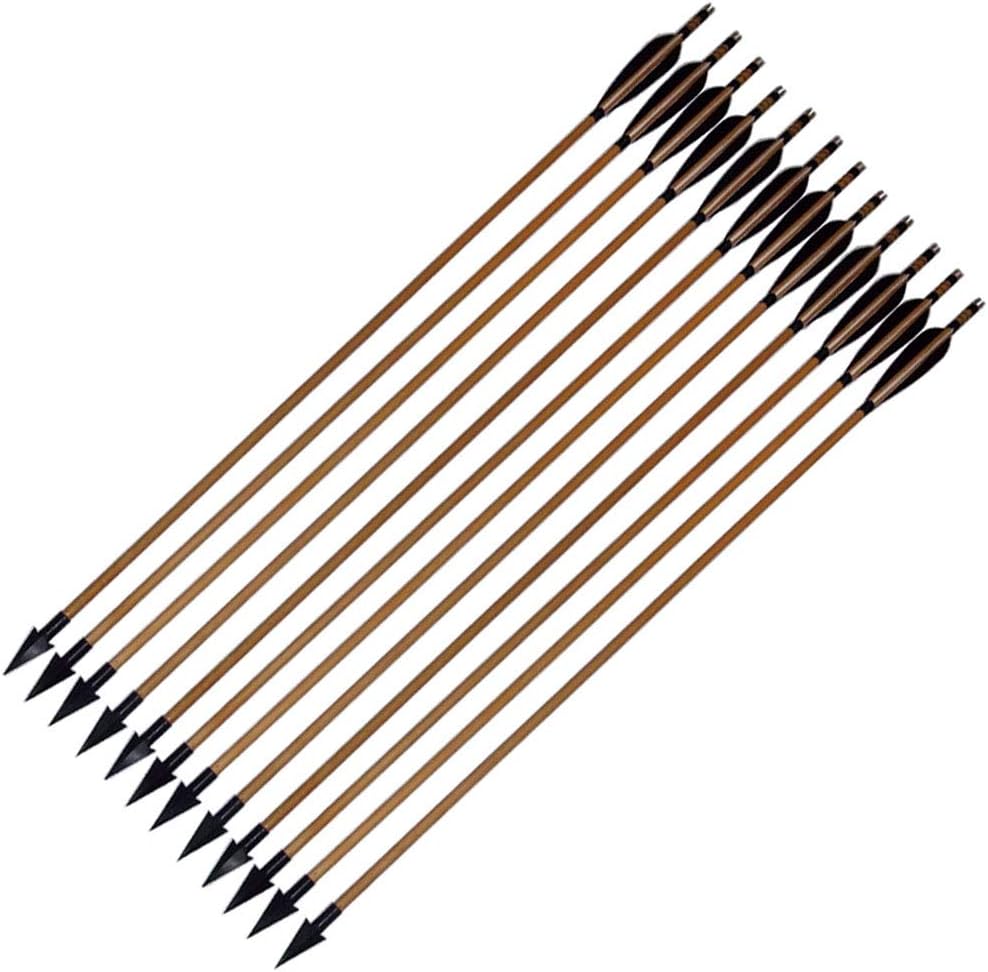 AMEYXGS Traditional Broadheads Hunting Arrow Target Practice 230 Grain for Recurve Bow Longbow Traditional Bow