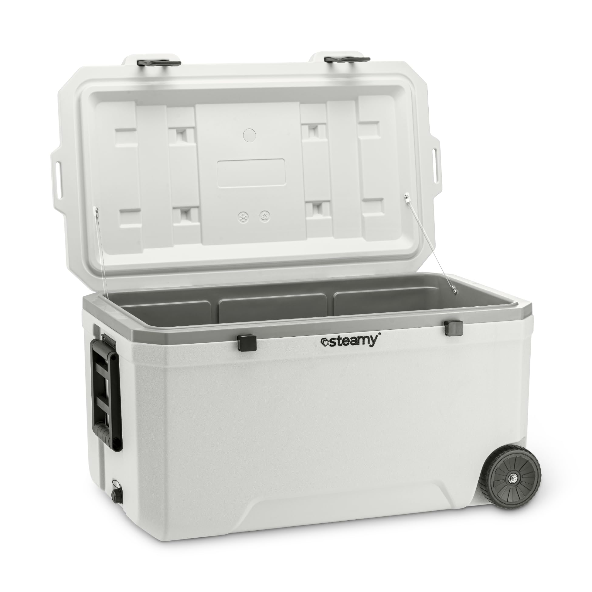 Steamy Marine 120 Cooler on Wheels White