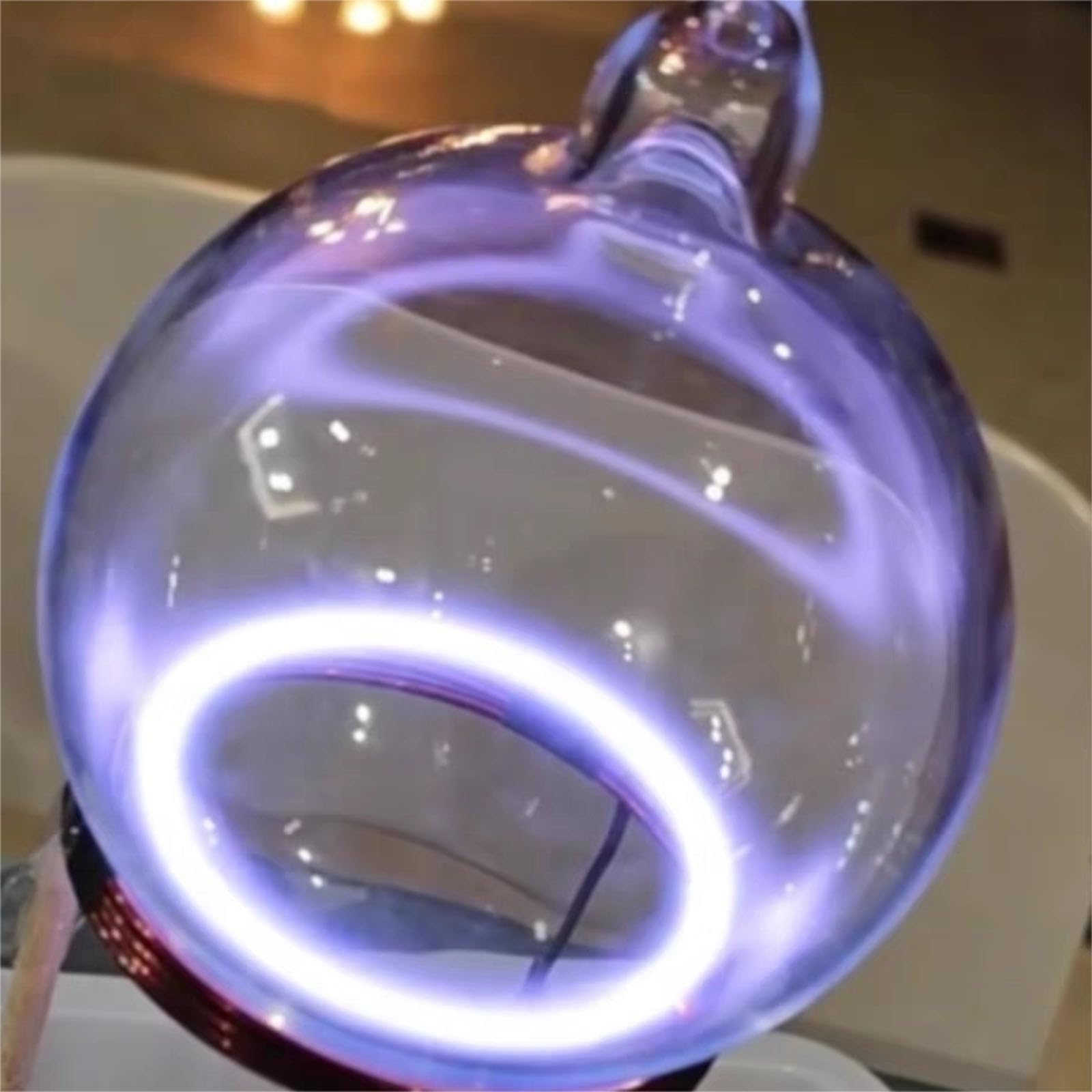 Lámpara de globo de plasma, 9 cm de diámetro para decoración de escritorio y entusiastas de la ciencia, maravilla visual única, ideal para actividades al aire libre y señales de advertencia