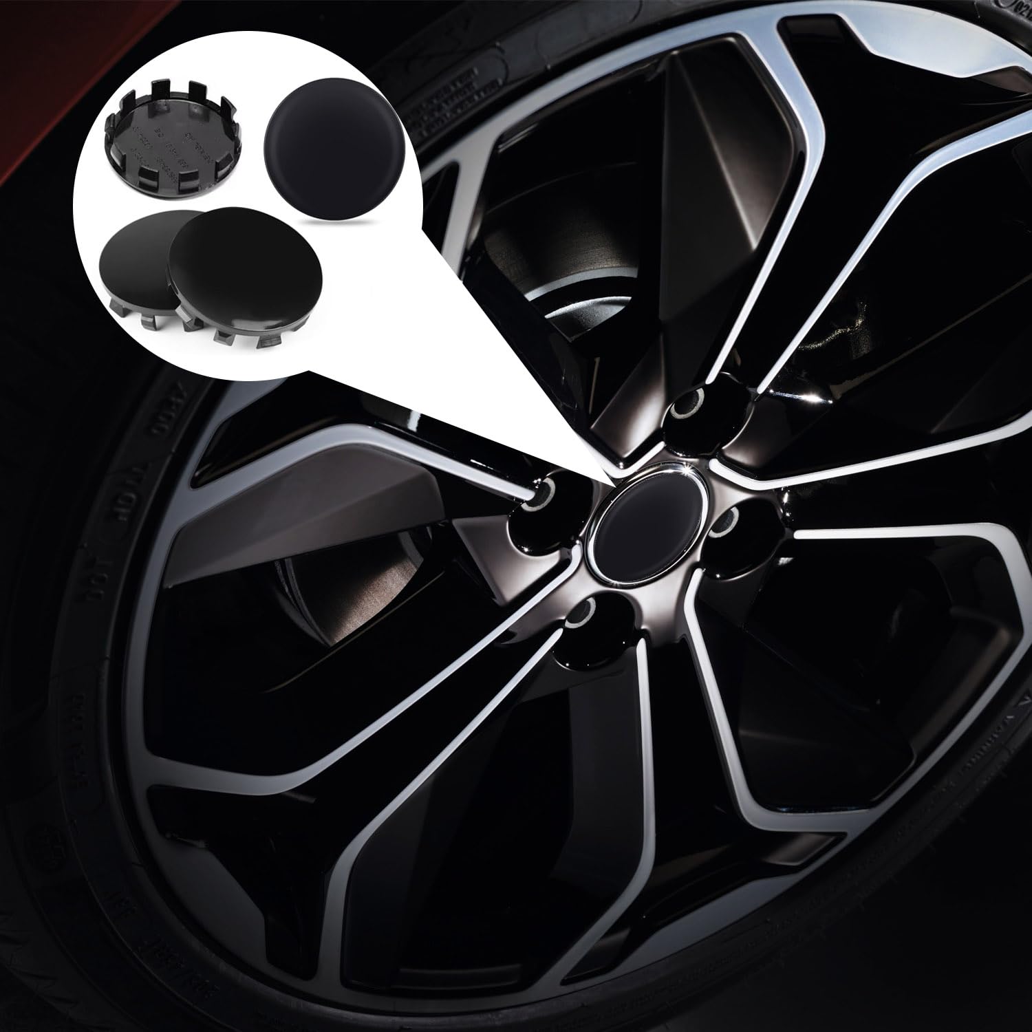 69mm / 56mm PORSCHE Felgendeckel Nabenkappe Radkappe SCHWARZ