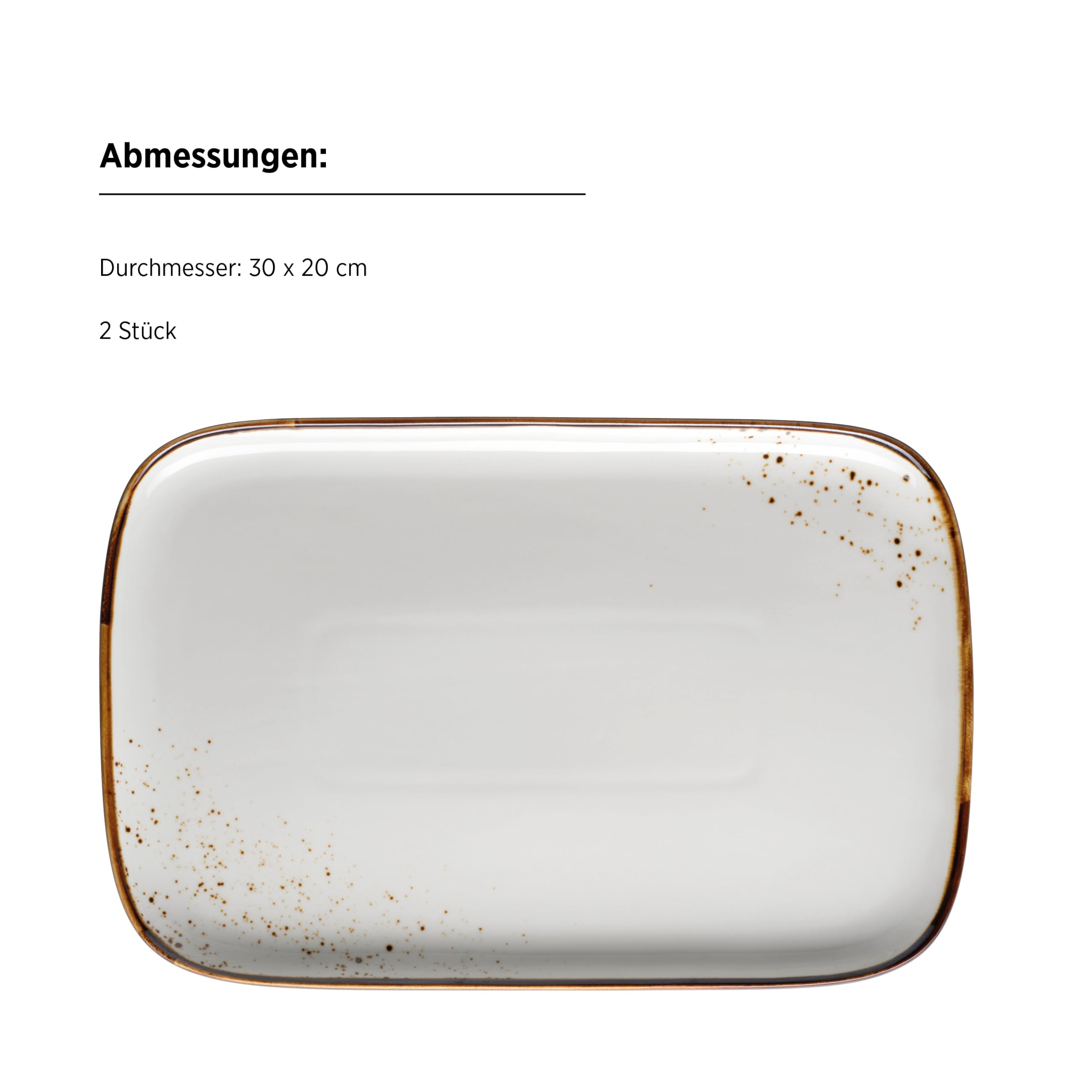 MÄSER Plattenset, Porzellan Pintar Weiß, Braun