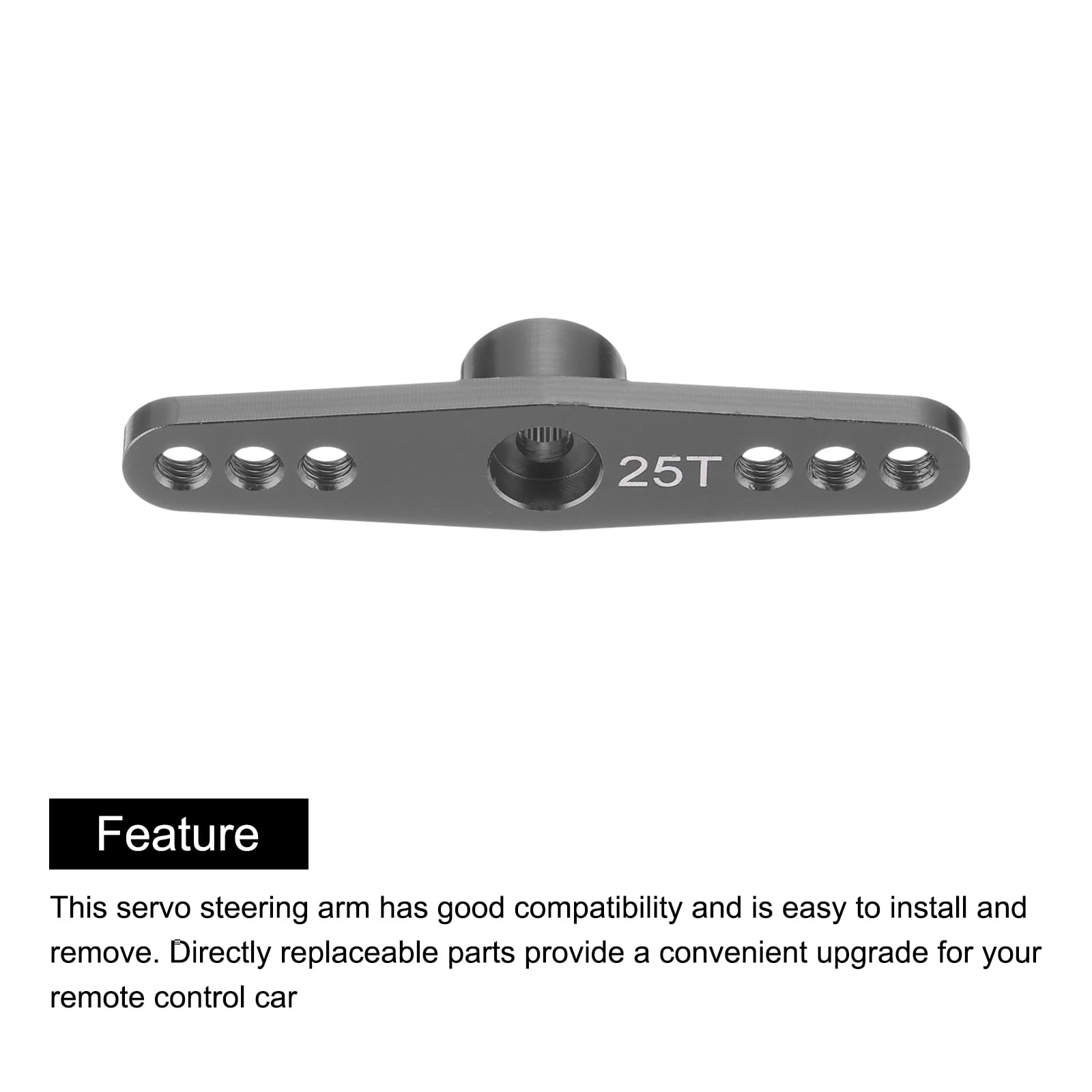 QUARKZMAN 2 Bras De Servo En Aluminium 25T – Double Direction 47 Mm, Noir, Pour Voiture/bateau/avion RC