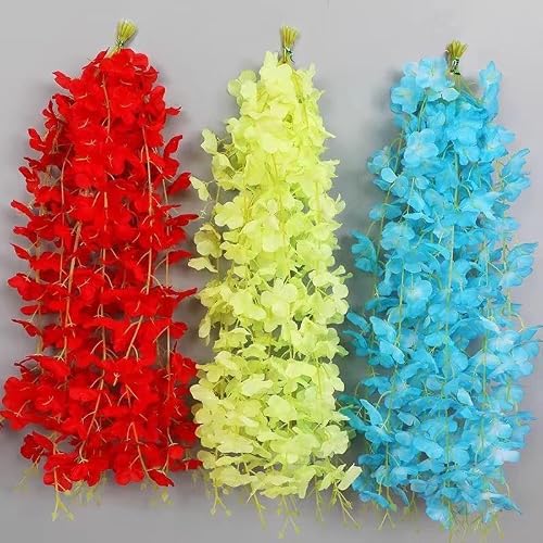 HZLXF1 Fausse Guirlande Suspendue Fleurs Artificielles, Jardin Maison Mariage Fête(Yellow) – vue 3