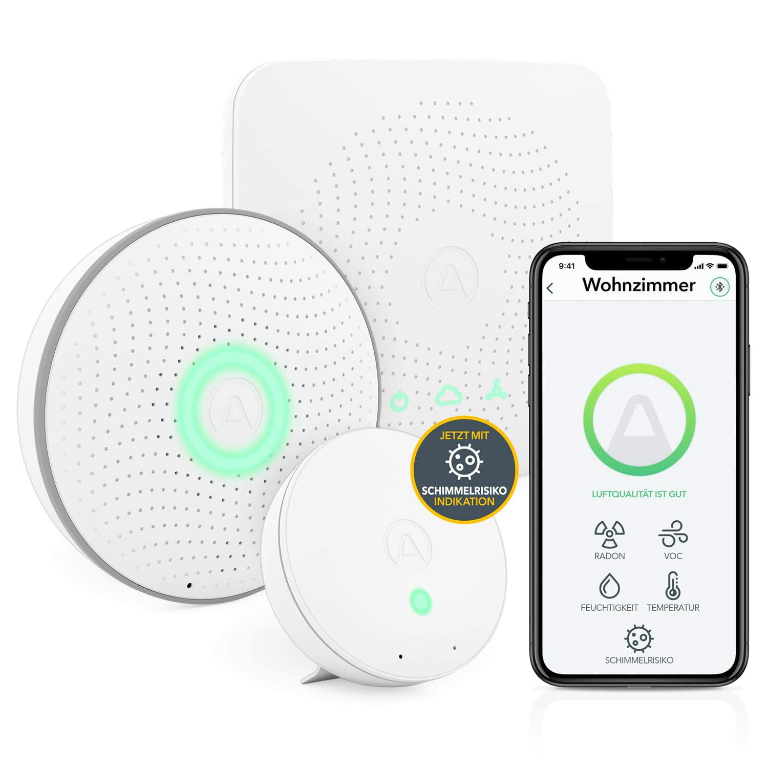 Airthings House Kit, sistema di monitoraggio della qualità dell'aria interna e Radon, multi-room