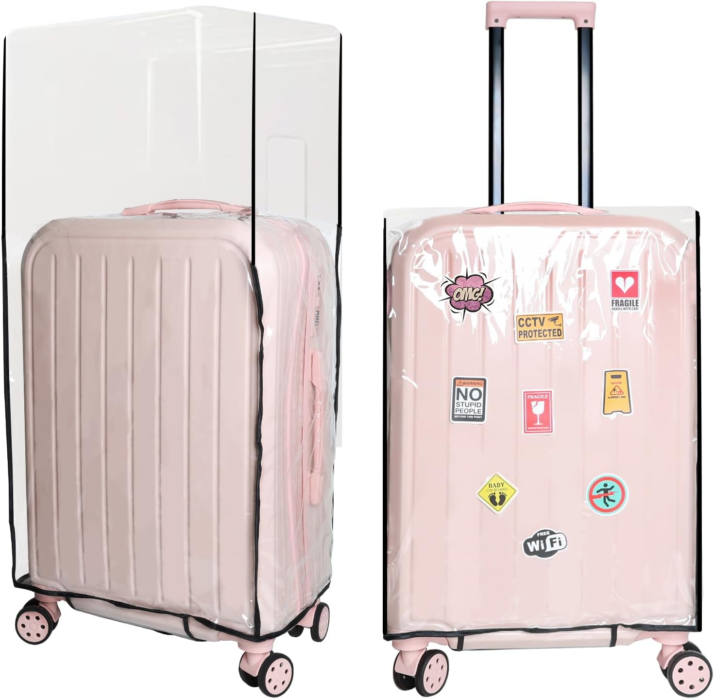 LADYGG Clear Luggage Covers PVC Suitcase Cover Thicken