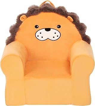 MOMCAYWEX Cuddly Kids First Chair, Premium Character Chair, Orange