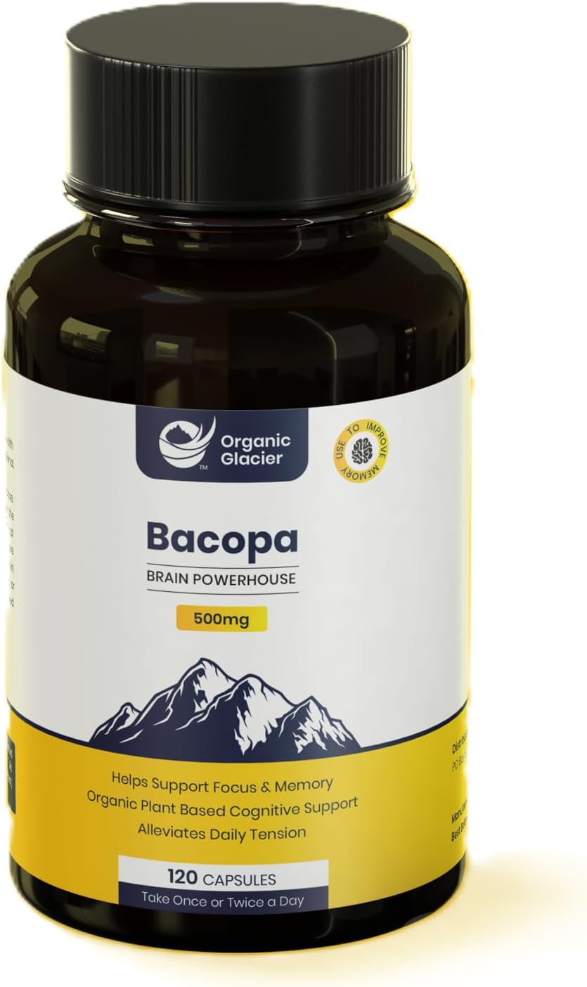 Organic Glacier Organic Bacopa Monnieri (Bramhi) / Gotu Kola Capsules Intellect