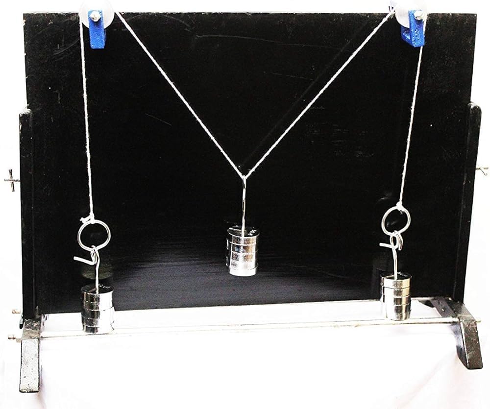 Parallelogram Law of Forces Stand, Educational Lab Apparatus with Adjustable Pulleys & Weights for Vector Addition Demonstration-picture-32