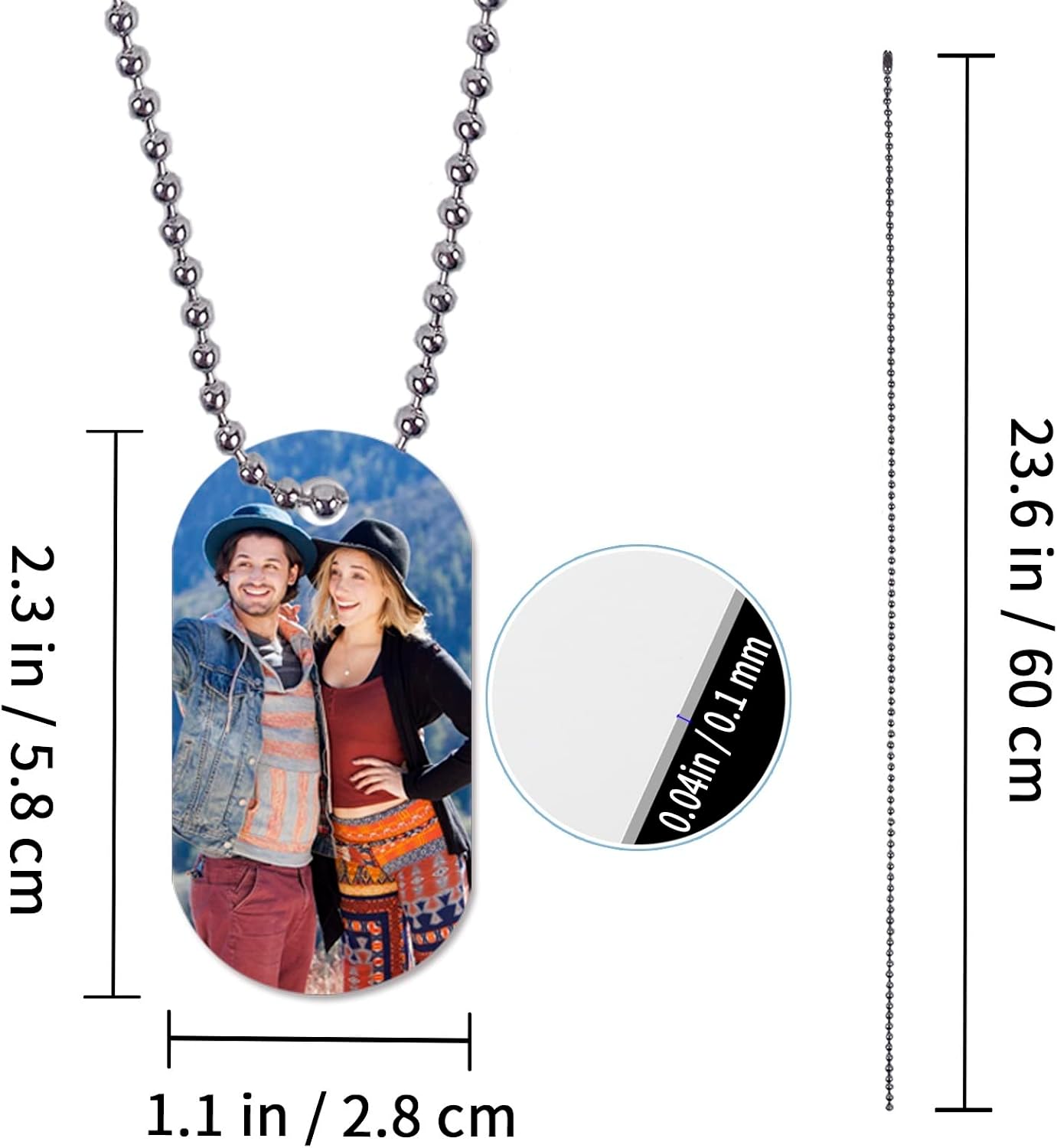 45pcs Sublimation Blank Dog Tag Aluminum White Sublimation Stamping Tag Pendants Double Sided Blank Stamping Metal Tags, Personalized Pets Tags Oval