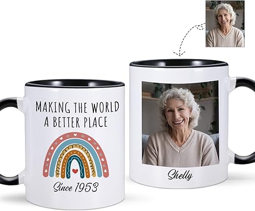 Regalos de cumpleaños para mujeres y hombres, taza personalizada con nombre de imagen, regalos de cumpleaños para él y ella, taza de té de 11 onzas,