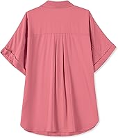 Vista 3 de Blusa suave casual de manga corta con broche frontal para mujer