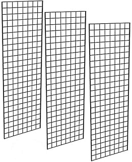 Only Hangers - Commercial Grade Black Gridwall Panels â€“ Heavy Duty Grid Panel for Any Retail Display, 2â€™ Width x 7â€™ Height, (3) Gridwall Panels Per Carton (Black Finish)
