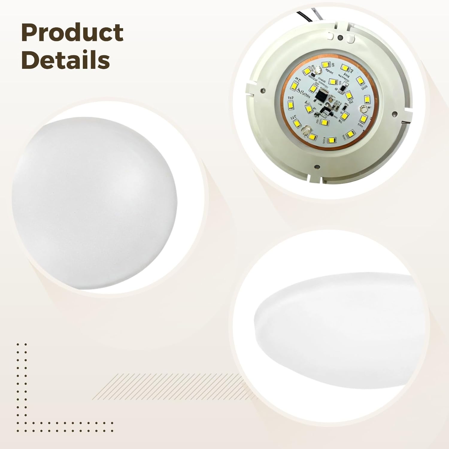 6-Piece 12V Rv Dome Lights, 3.3-Inch Led Ceiling Fixtures, Warm White 3000K, Interior Lighting for Campers, Trailers, & Boats, Slim Round Design