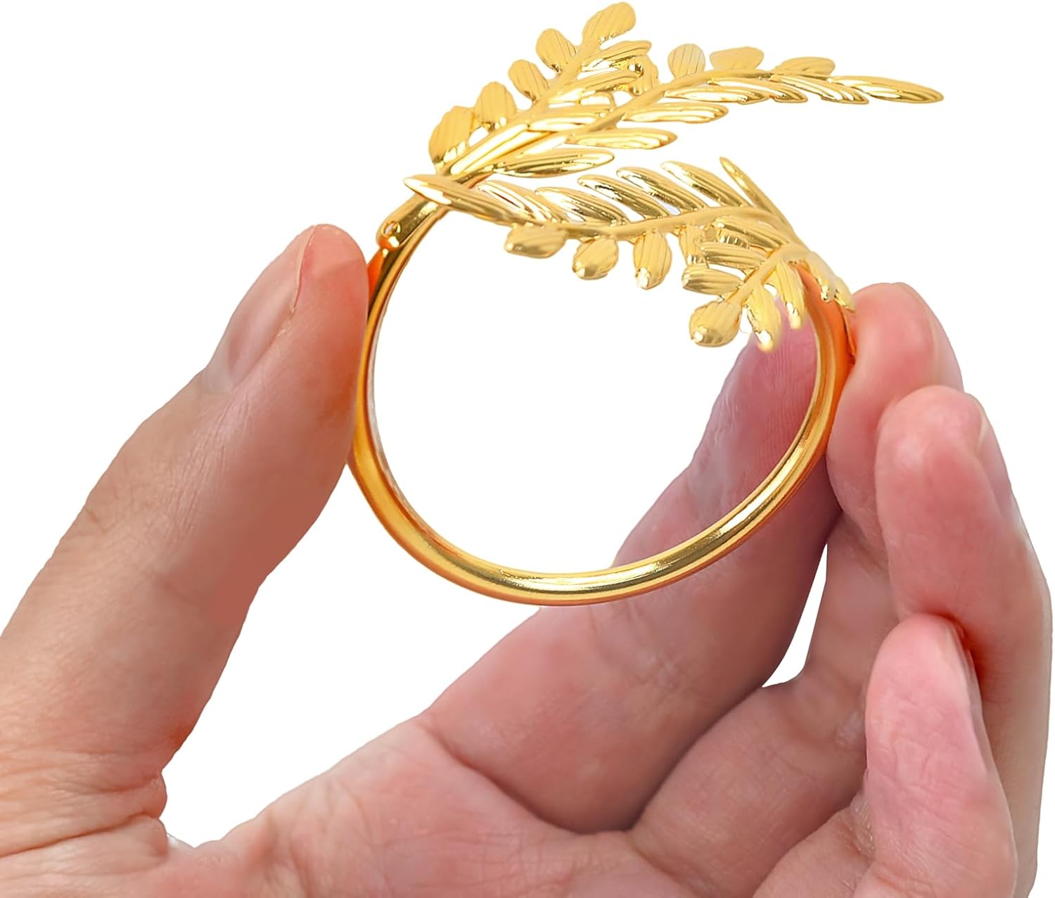 Gold Napkin Rings Set of 12 Metal Napkin Holder for Table Wheat Sheaf Napkin Rings for Dinning Table Parties