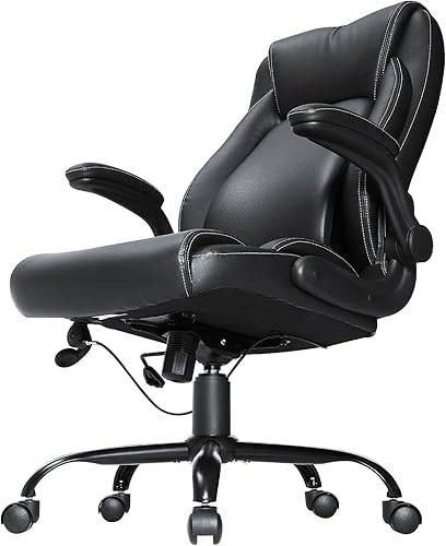 Miniatura 6 de VEVOR Silla de oficina ejecutiva con soporte lumbar ajustable de vanguardia, respaldo alto, silla de oficina de piel sintética ergonómica para dolor