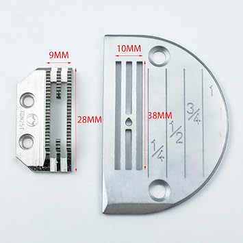 Blooy - Standard Needle Plate & Feed Dog Kit Fits JUKI Brother Singer Jack Industrial Lockstitch Sewing Machines E16, E18, E20, E22, E24, E26 (E22+18T)