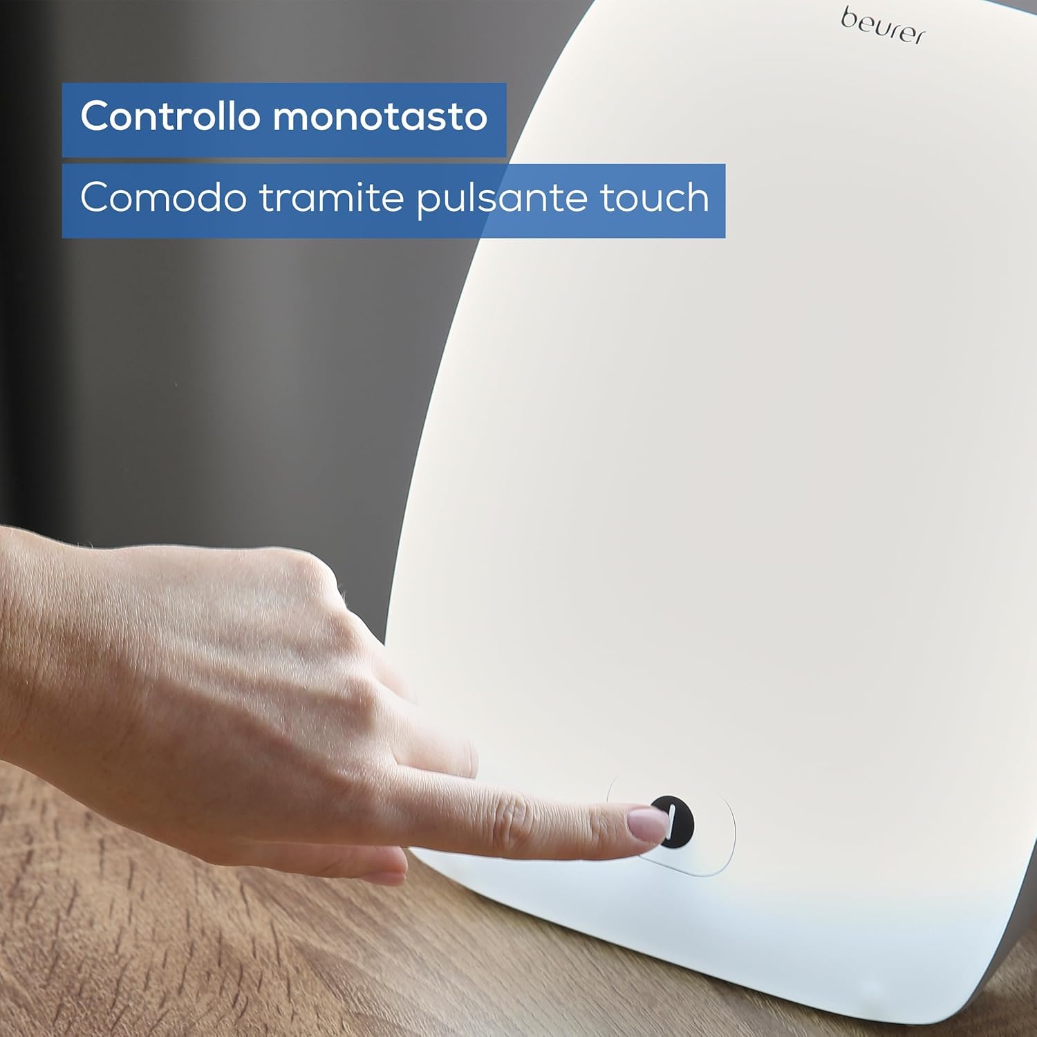 Beurer TL 41 Touch Lampada a Luce diurna LED, Fototerapia 10.000 Lux contro la Carenza di Luce, Dispositivo Medico, Base Pieghevole, Controllo Touch, Superficie 22x20 cm