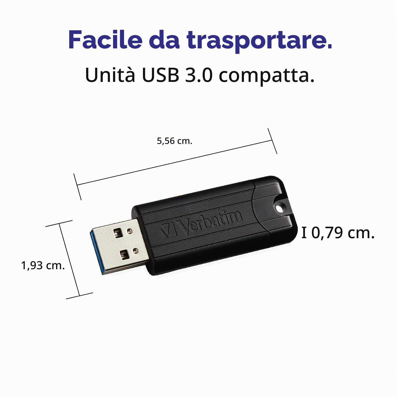 Verbatim PinStripe unità flash USB 256 GB USB tipo A 3.0 (3.1 Gen 1) Nero