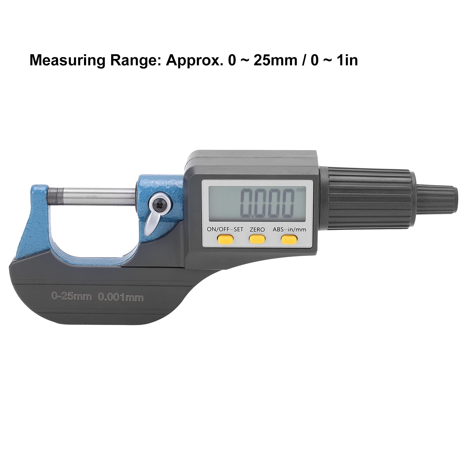Digitales Mikrometer, LCD-Display mit Feinabstimmung, Ratsche, Wandstärkenmessgerät, geeignet für den Werkstattgebrauch (Lieferung ohne Batterien)