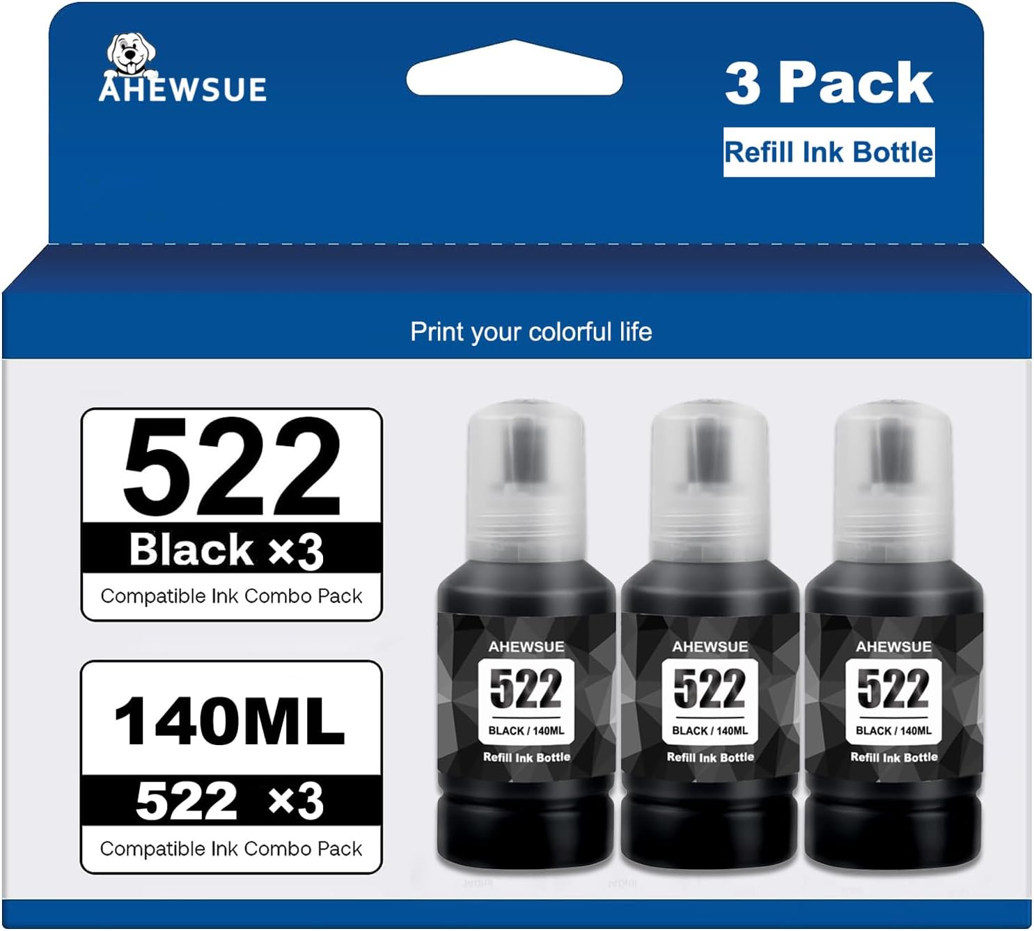 EPSON 522 EcoTank Ink Ultrahigh Capacity Bottle Black (T522120S) Works with