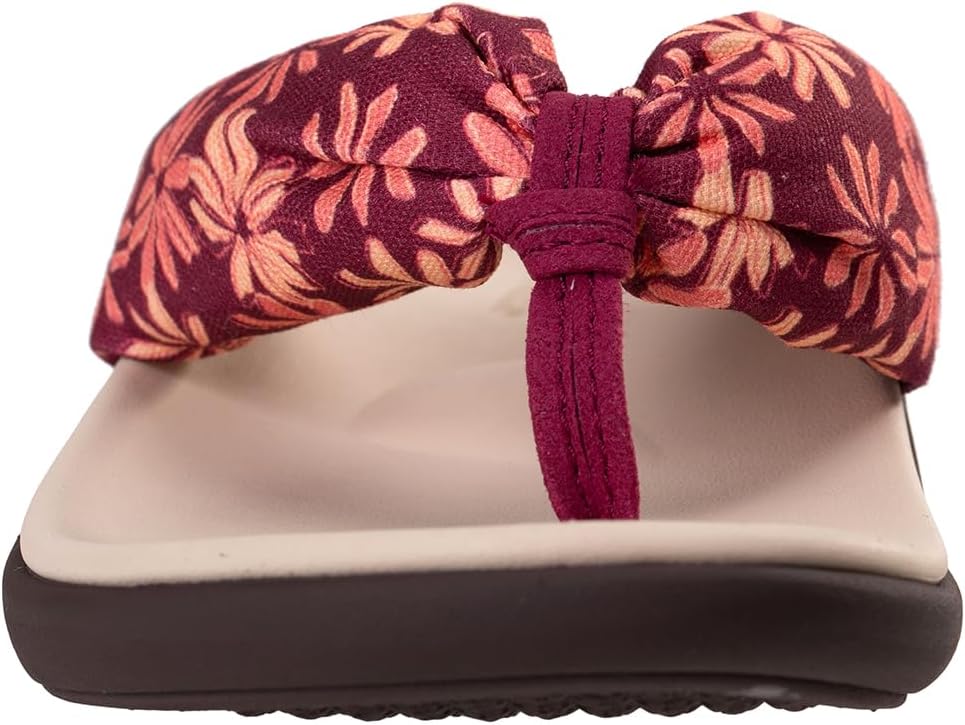 revitalign women's tahiti flip-flop 9 red plum