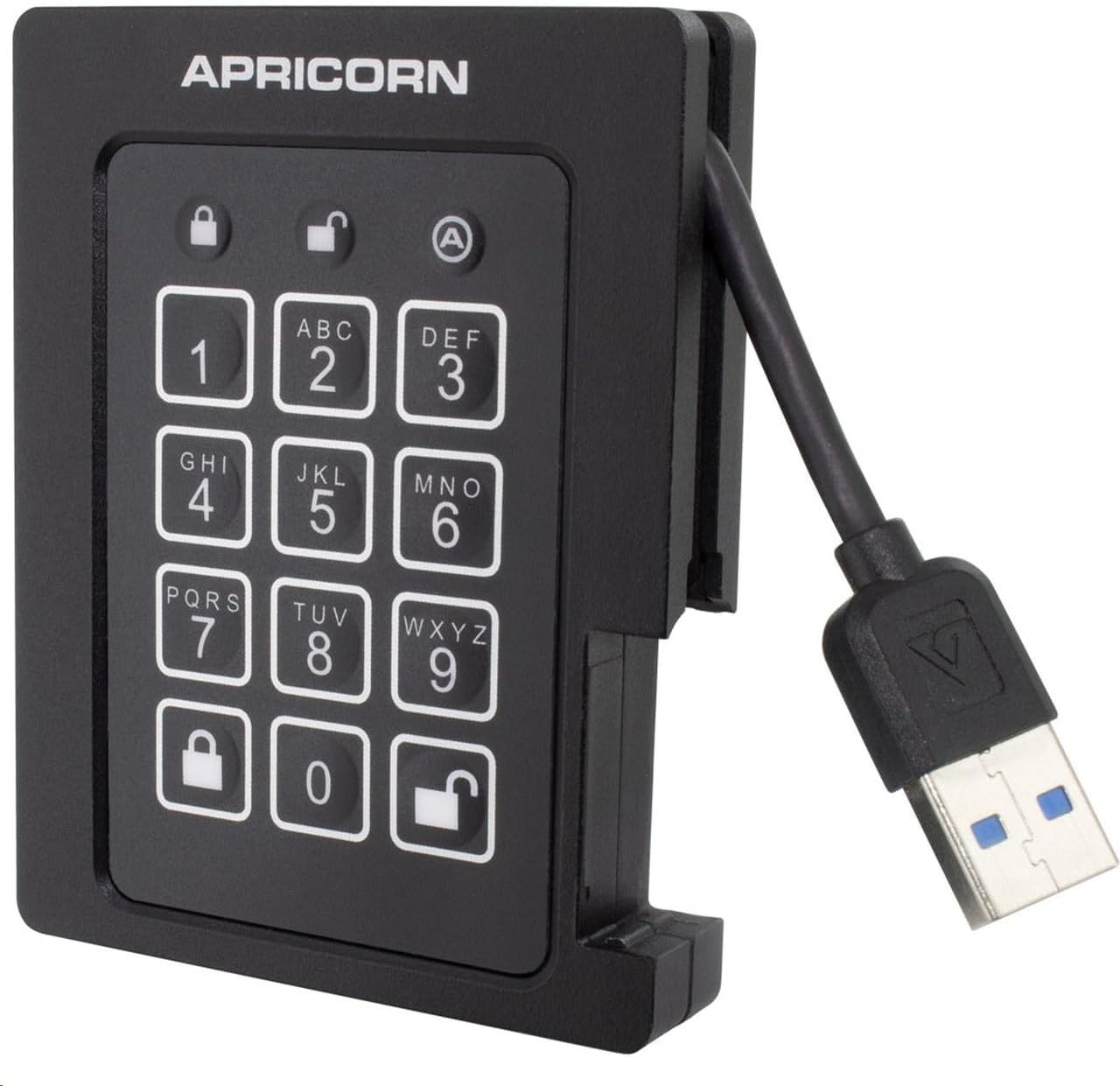 Apricorn Aegis Padlock 240 GB SSD 256-Bit, FIPS 140-2 Level 2 Validated Ruggedized USB 3.0 Encrypted External Portable Drive