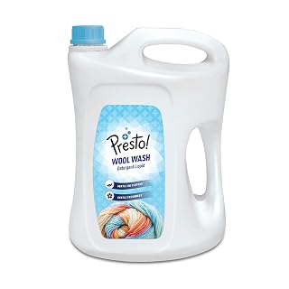 Amazon Brand - Presto! Wool Wash | 5 Litre | Liquid Detergent For Soft Woollens & Delicate Fabrics | Preserves Softness and Shape | pH Balanced | No Soda Formula | Machine & Hand Wash