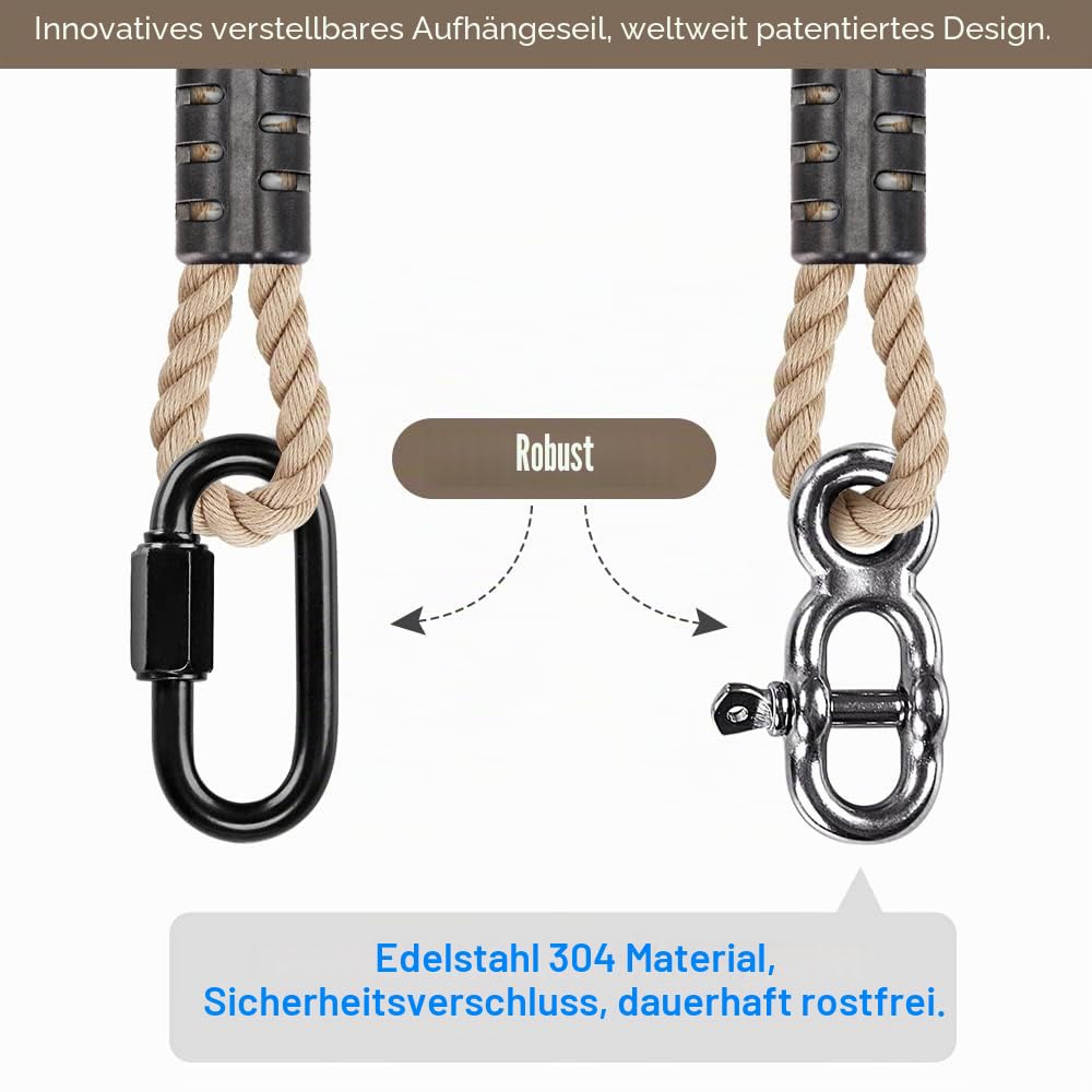 SELEWARE Baumschaukel-Seil, Hängematten-Baumgurte, Aufhängeset, verstellbares Seil, schnell und einfach aufzuhängen, Hängemattenstuhl-Schaukel für drinnen und draußen, Baumzweig, Camping