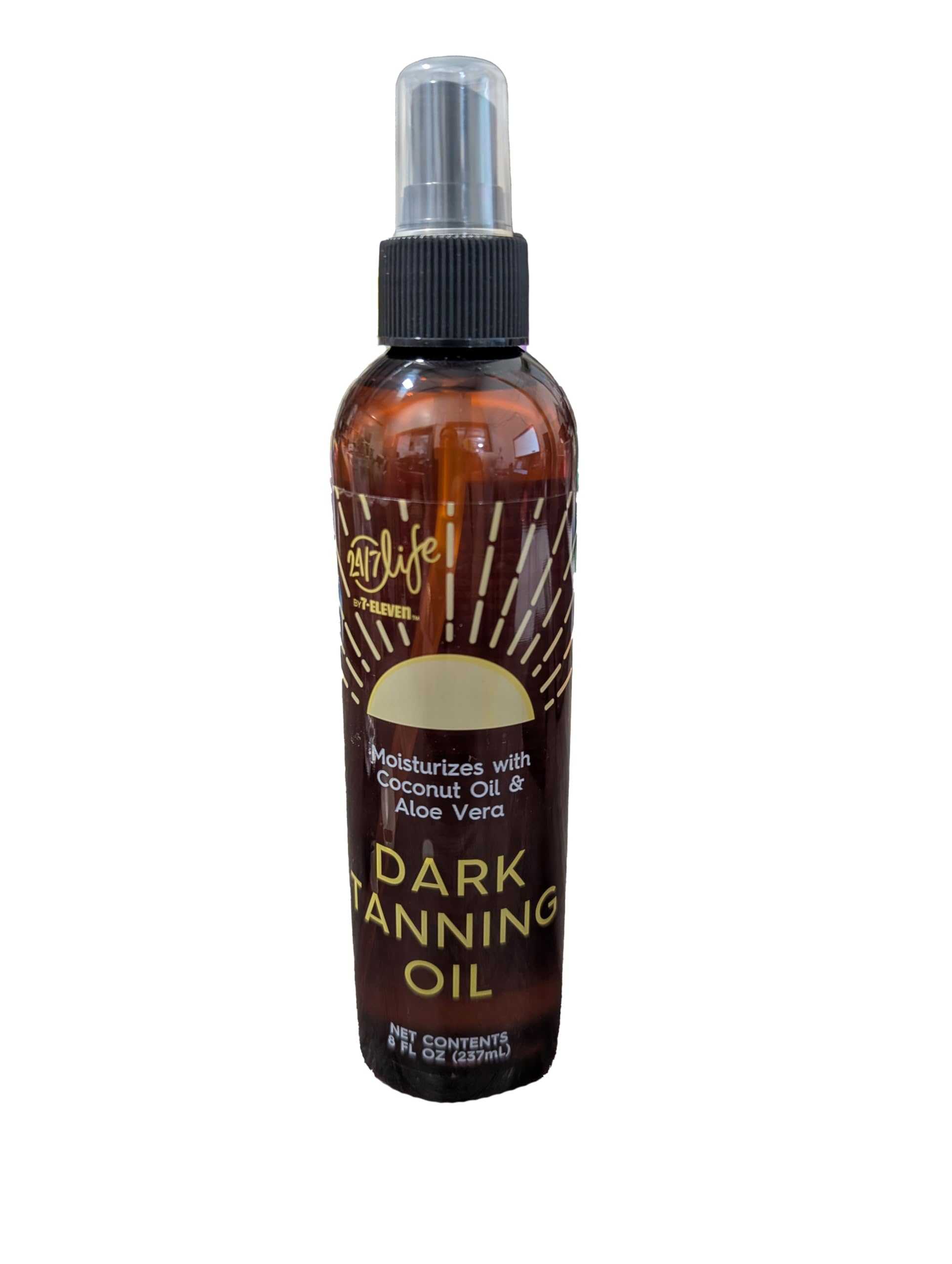 24/7 Life Dark Tanning Oil 8 Oz - Moisturizing Sun Tan Lotion with Coconut Oil & Aloe Vera, Dark Tanning Spray for Deep, Long-Lasting Tan, Hydrating for Glowing Skin